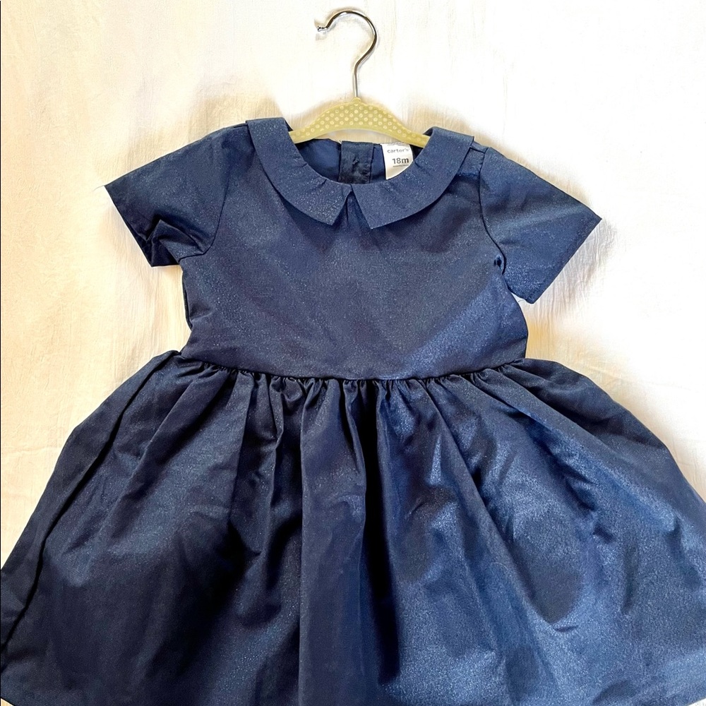 NWOT Brand New Carter’s Navy Blue Party Dress Holiday Birthday Fancy (12-18 mo)